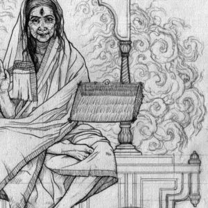Preliminary drawing of Dhumavati [detail].